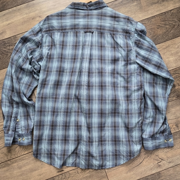 Columbia Titanium Men's Large Blue Plaid Shirt 69724 - Picture 15 of 16